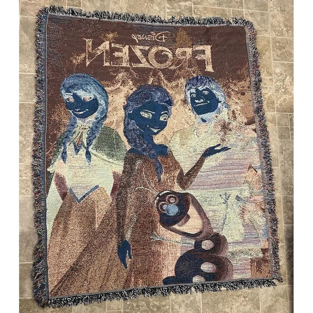 Disney Frozen Throw‎ Woven Tapestry Blanket 48 X 58 Inches